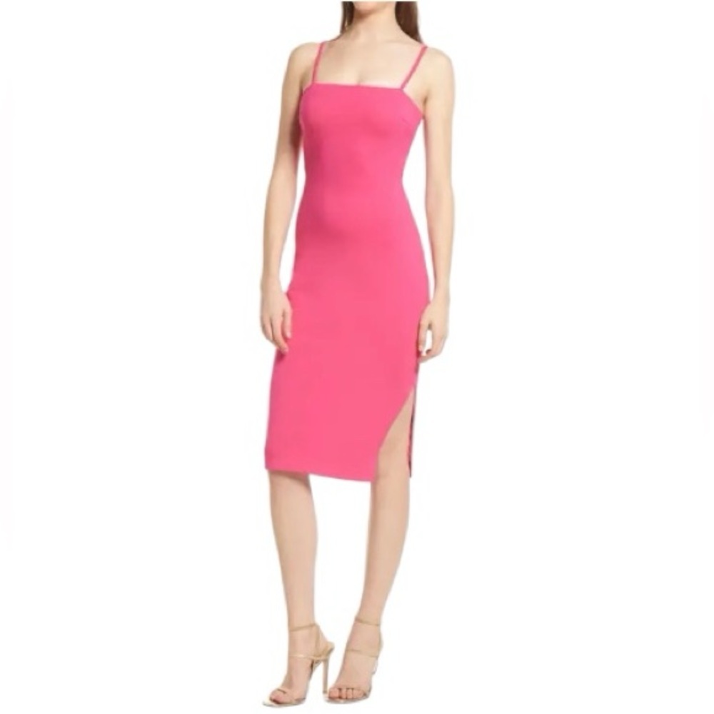 Lulu's Vibrant Pink Midi Dress